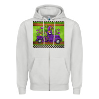 Dove Grey mardi gras truck Zipper Hoodie - Jasminsmagicworld