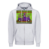 Heather Grey mardi gras truck Zipper Hoodie - Jasminsmagicworld