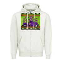 Oatmeal Heather mardi gras truck Zipper Hoodie - Jasminsmagicworld