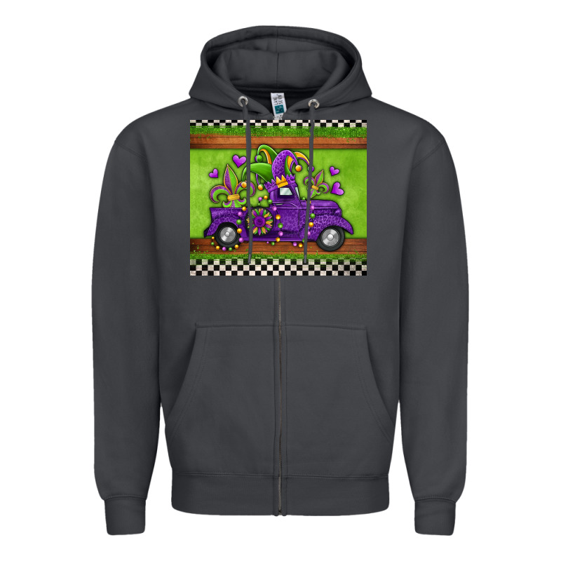 Mardi Gras Truck Zipper Hoodie by Jasminsmagicworld | Teevron