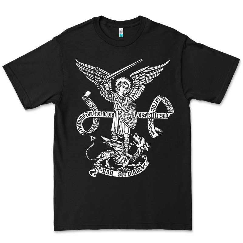 St Michael Archangel Catholic Angel Defend Us Premium Tee by ArtChic | Teevron