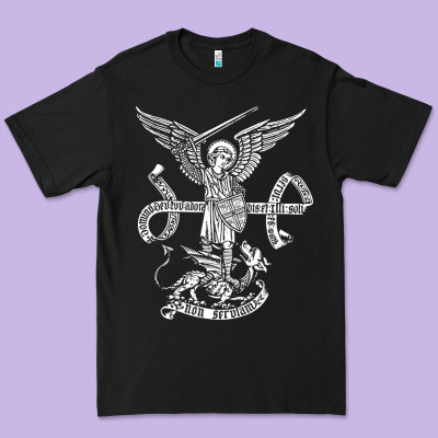 St Michael Archangel Catholic Angel Defend Us Premium Tee Designed By Artchic