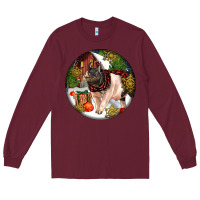 Burgundy hampshire sow pig christmas Long Sleeve Tee - LillyAllenDesigns