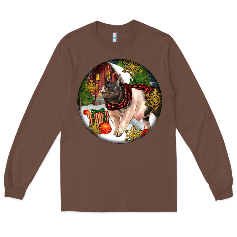 Hampshire Sow Pig Christmas Long Sleeve Tee by LillyAllenDesigns | Teevron