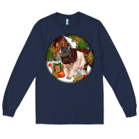 Navy hampshire sow pig christmas Long Sleeve Tee - LillyAllenDesigns