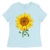 Baby Blue Bambino Sunflower Ladies Tee - LillyAllenDesigns