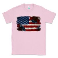 Bubblegum Pink Distressed Sunflower American Flag Classic Tee - Jasminsmagicworld