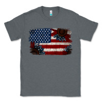 Charcoal Heather Distressed Sunflower American Flag Classic Tee - Jasminsmagicworld