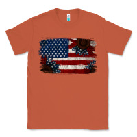 Copper Distressed Sunflower American Flag Classic Tee - Jasminsmagicworld