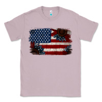 Lilac Distressed Sunflower American Flag Classic Tee - Jasminsmagicworld