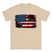 Mushroom Distressed Sunflower American Flag Classic Tee - Jasminsmagicworld