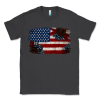 Smoke Distressed Sunflower American Flag Classic Tee - Jasminsmagicworld