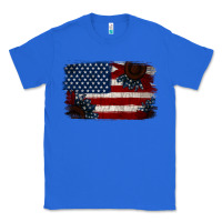 True Royal Distressed Sunflower American Flag Classic Tee - Jasminsmagicworld