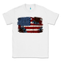 White Distressed Sunflower American Flag Classic Tee - Jasminsmagicworld