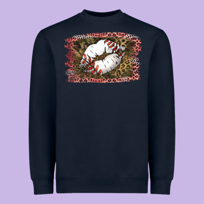 Baseball Lips Heavyweight Sweatshirt Designed By Jasminsmagicworld