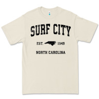 Surf City North Carolina Nc Vintage Sports Design Black Prin Premium Tee | Teevron