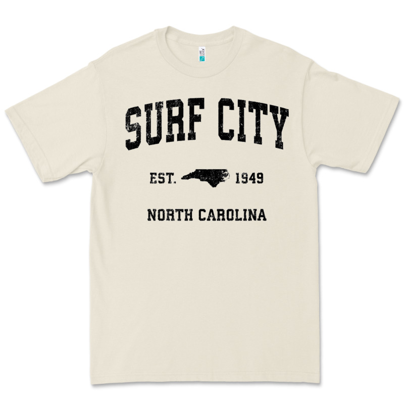 Surf City North Carolina Nc Vintage Sports Design Black Prin Premium Tee by StudioElite | Teevron