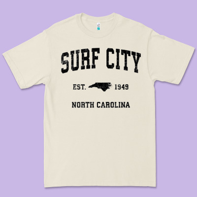 Surf City North Carolina Nc Vintage Sports Design Black Prin Premium Tee Designed By Studioelite