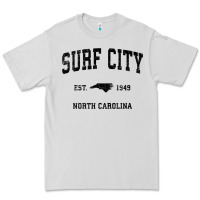 Dove Grey Surf City North Carolina Nc Vintage Sports Design Black Prin Premium Tee - StudioElite