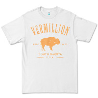 White vermillion south dakota bison distressed design t shirt Premium Tee - StudioElite