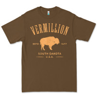Cacao vermillion south dakota bison distressed design t shirt Premium Tee - StudioElite