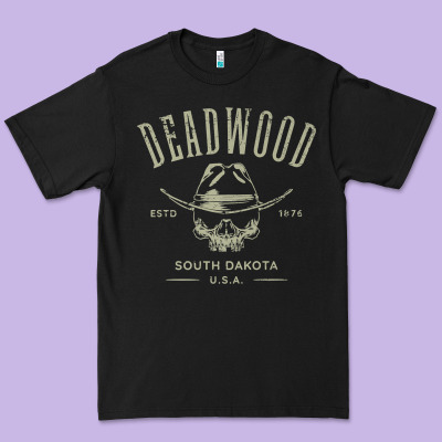 Deadwood South Dakota Usa Distressed Skull Design Souvenir Premium T S Premium Tee Designed By Studioelite