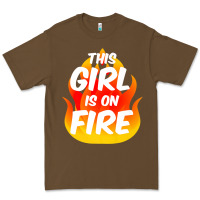 Cacao This Girl Is On Fire Fierce Lady Woman Power Go Girls Fiery Premium Tee - StudioElite