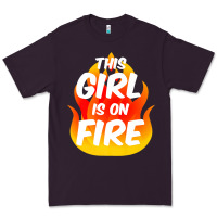 Plum This Girl Is On Fire Fierce Lady Woman Power Go Girls Fiery Premium Tee - StudioElite