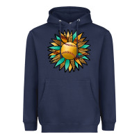 Navy Softball Sunflower Heavyweight Hoodie - Jasminsmagicworld