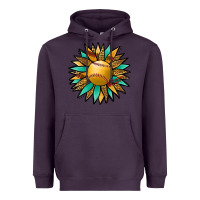 Plum Softball Sunflower Heavyweight Hoodie - Jasminsmagicworld