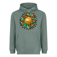 Sage Softball Sunflower Heavyweight Hoodie - Jasminsmagicworld