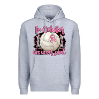 Heather Grey in october we wear pink volleyball Premium Hoodie - BarkalooDesign