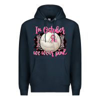 Navy in october we wear pink volleyball Premium Hoodie - BarkalooDesign