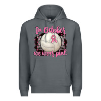 Rock in october we wear pink volleyball Premium Hoodie - BarkalooDesign