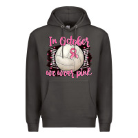 Smoke in october we wear pink volleyball Premium Hoodie - BarkalooDesign