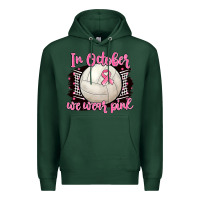 Sports Green in october we wear pink volleyball Premium Hoodie - BarkalooDesign