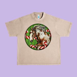 Horse Christmas Urban Heavy Tee Designed By Lillyallendesigns