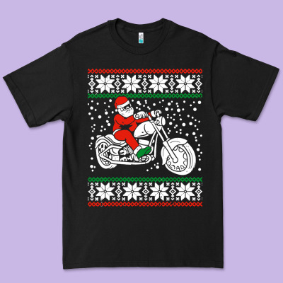 Santa Ridin Motocycle Premium Tee Designed By Studioelite