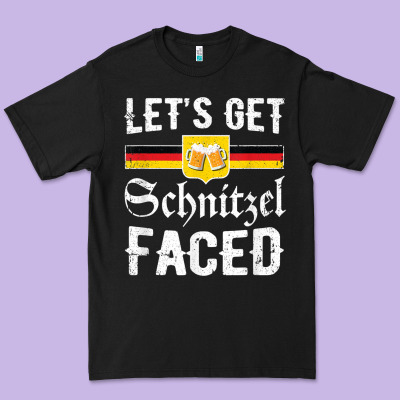 Lets Get Schnitzel Faced Men Women Vintage Oktoberfest T Shirt Premium Tee Designed By Studioelite