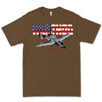 Cacao Military Airplane A-10 Warthog American Flag Premium Tee - StudioElite