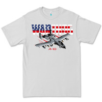 Dove Grey Military Airplane A-10 Warthog American Flag Premium Tee - StudioElite