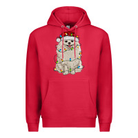 Cardinal white pomeranian with christmas lights Premium Hoodie - RanaPortraitStore