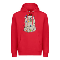 Red white pomeranian with christmas lights Premium Hoodie - RanaPortraitStore
