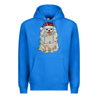 True Royal white pomeranian with christmas lights Premium Hoodie - RanaPortraitStore