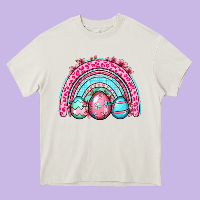 Easter Eggs Rainbow Heavy Core Tee Designed By Oliviacreatesart