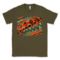 Army Green western aztec background pattern Classic Tee - OliviaCreatesArt
