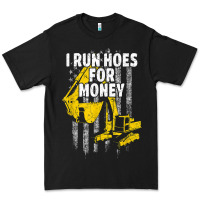 Black heavy equipment operator i run hoes for money usa flag t shirt Premium Tee - StudioElite