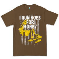 Cacao heavy equipment operator i run hoes for money usa flag t shirt Premium Tee - StudioElite