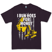Heavy Equipment Operator I Run Hoes For Money Usa Flag T Shirt Premium Tee | Teevron