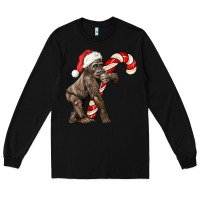 Black Christmas Candy Cane Baby Gorilla Long Sleeve Tee - LillyAllenDesigns